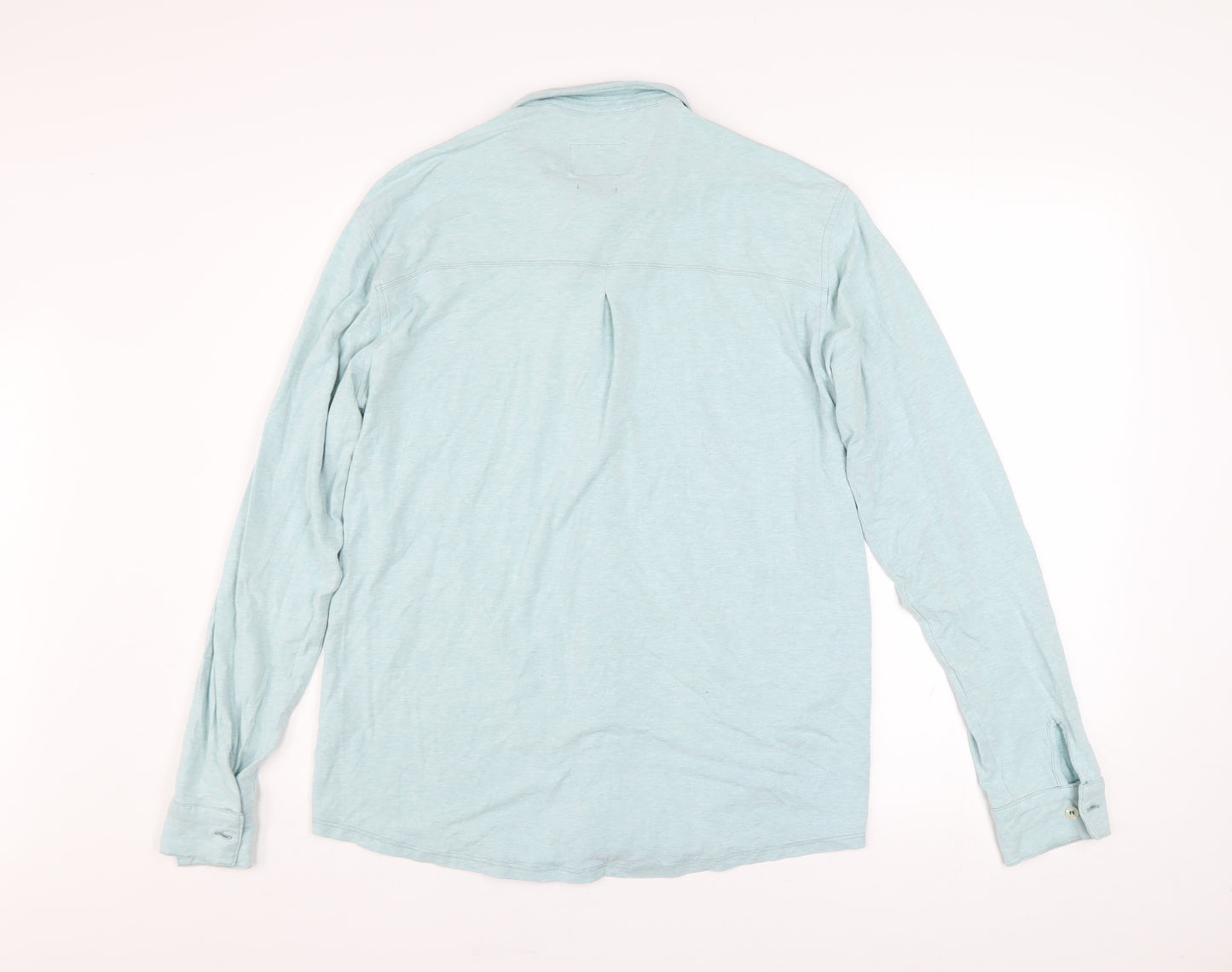 BAM Men's Light Blue Bamboo Long Sleeve Button-Up Shirt M