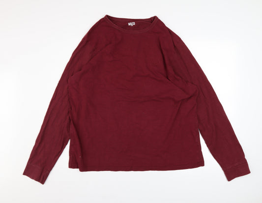 M&Co Men's Red XL Pullover Cotton Sweatshirt Long Sleeve Crew Neck