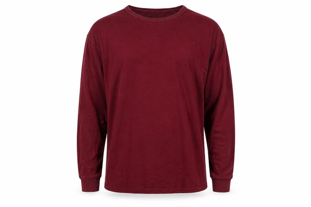 Front view of M&Co Men's Red XL Pullover Cotton Sweatshirt Long Sleeve Crew Neck
