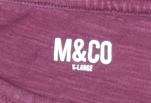 M&Co Men's Red XL Pullover Cotton Sweatshirt Long Sleeve Crew Neck