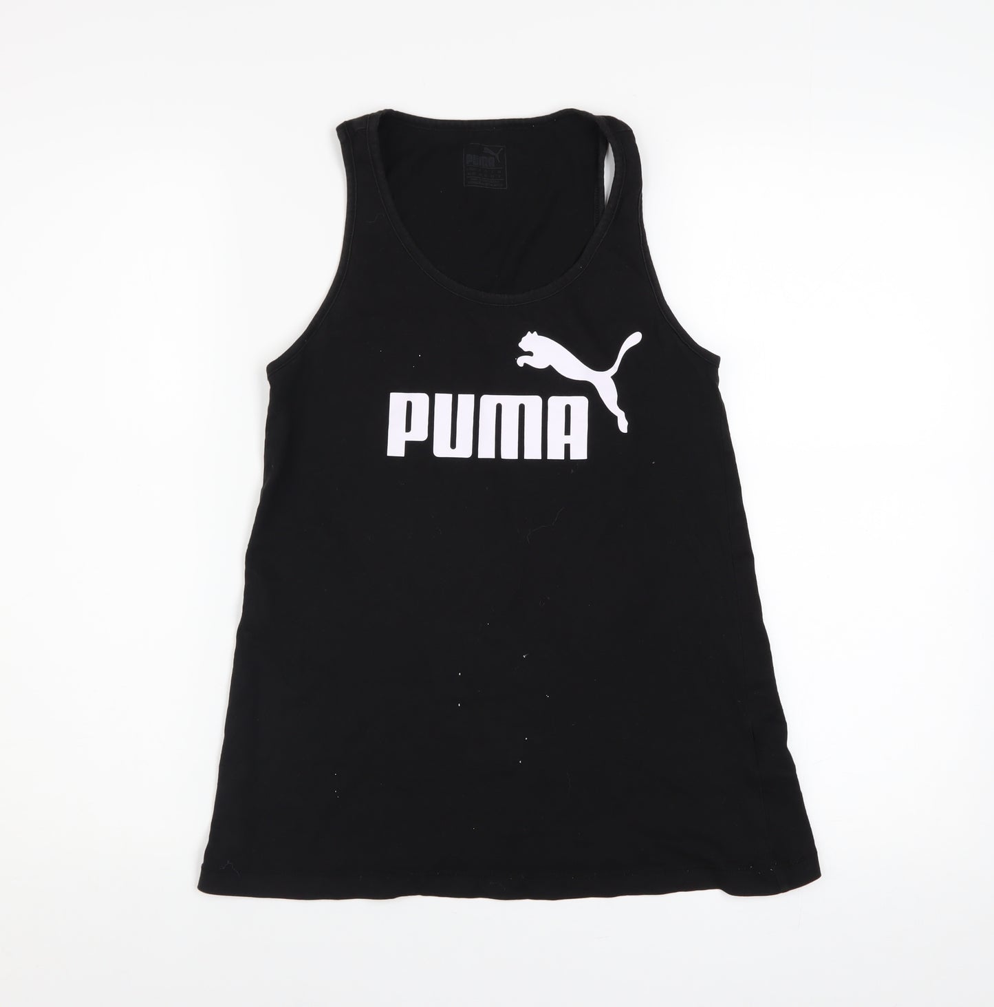 Puma Womens Black Slim Fit Racerback Tank Top Size 8