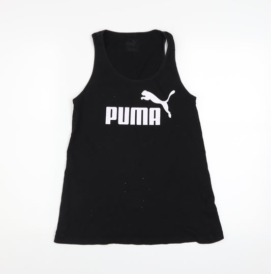 Puma Womens Black Slim Fit Racerback Tank Top Size 8
