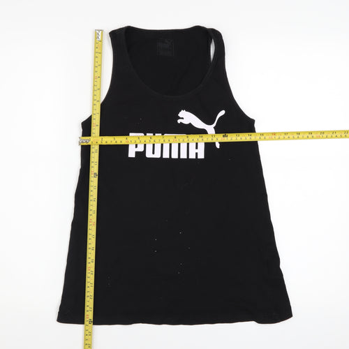 Puma Womens Black Slim Fit Racerback Tank Top Size 8