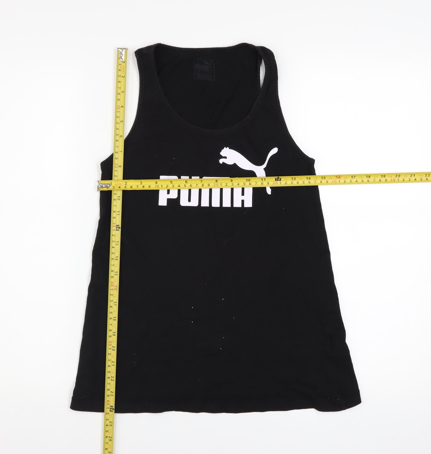 Puma Womens Black Slim Fit Racerback Tank Top Size 8