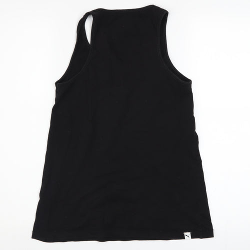 Puma Womens Black Slim Fit Racerback Tank Top Size 8