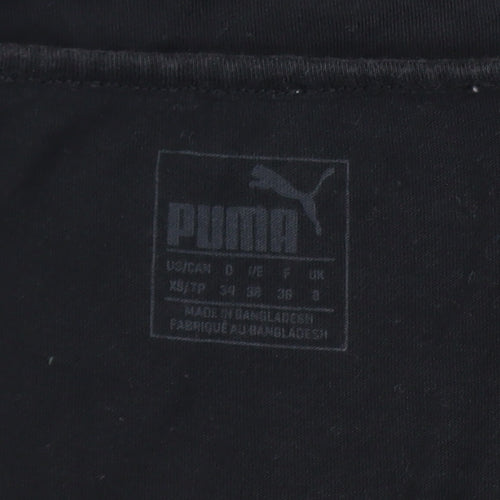 Puma Womens Black Slim Fit Racerback Tank Top Size 8