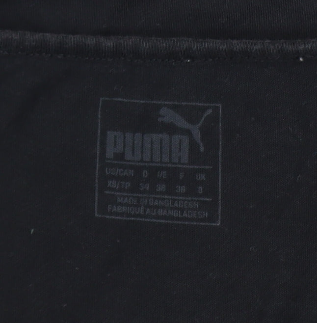 Puma Womens Black Slim Fit Racerback Tank Top Size 8