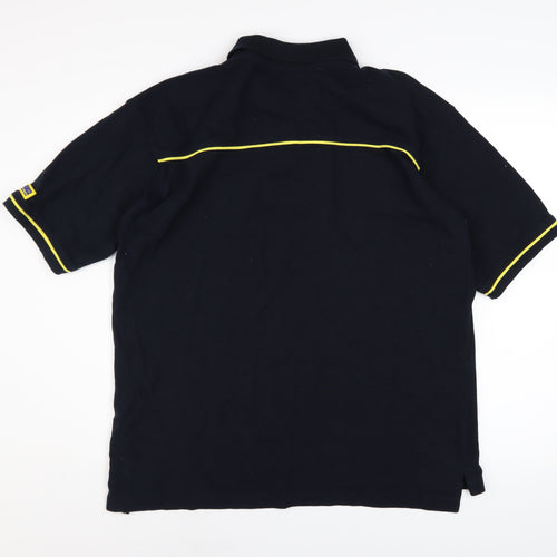 Manchester 2002 Men’s Black Cotton Polo Shirt L Logo Embroidered