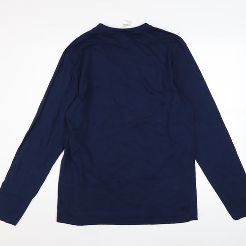 Harry Potter Womens Blue Long Sleeve Crew Neck Cotton T-Shirt Medium