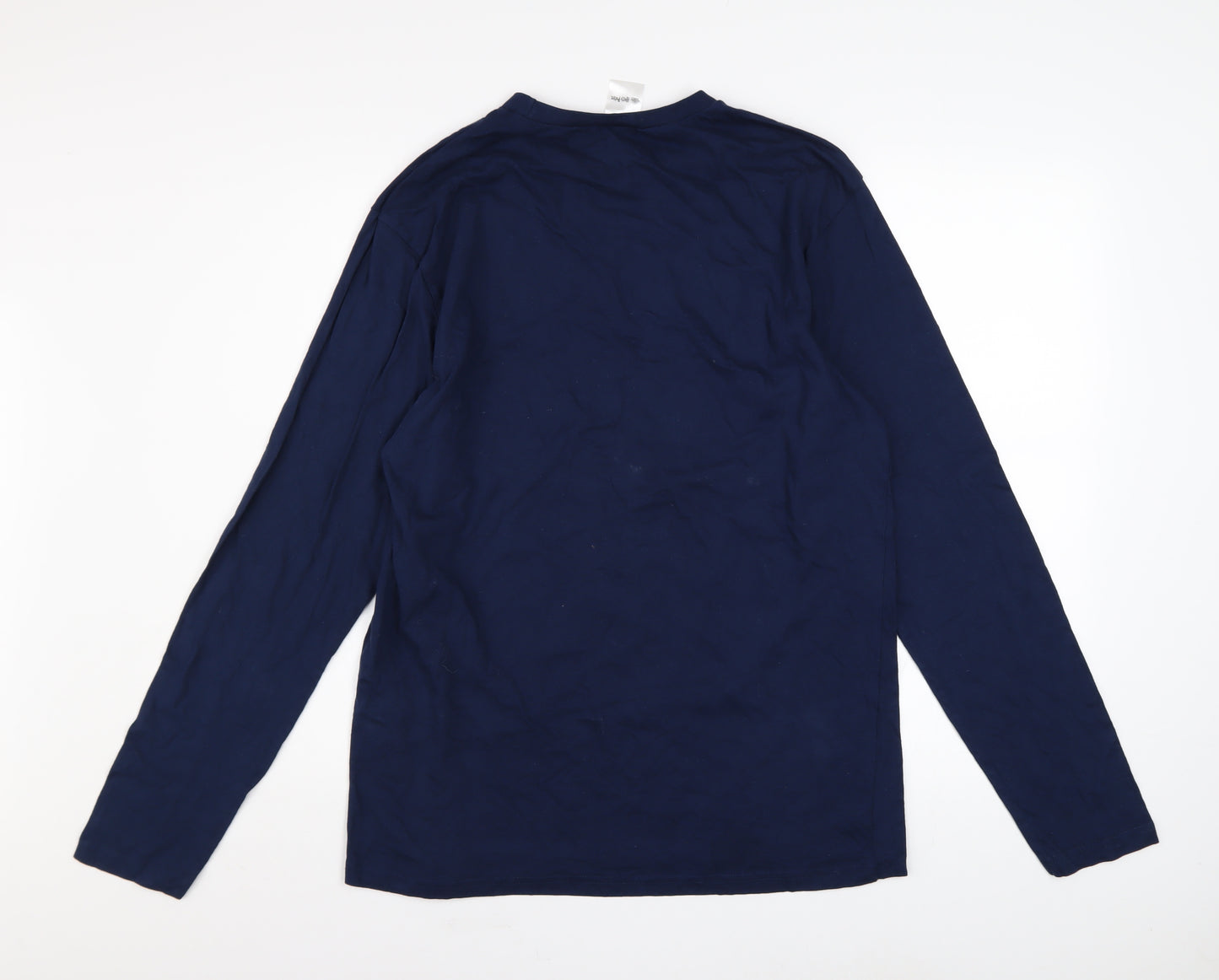 Harry Potter Womens Blue Long Sleeve Crew Neck Cotton T-Shirt Medium