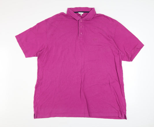 Cotton Traders Men's Pink 3XL Collared Short Sleeve Cotton Polo Shirt