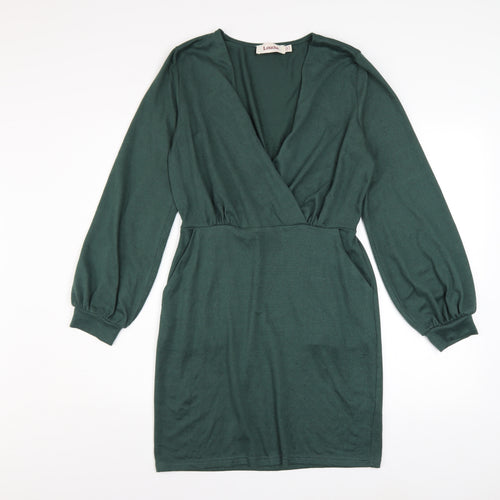 Louche Women’s Green Long Sleeve Wrap Dress UK 10