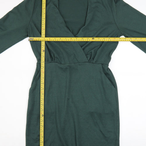 Louche Women’s Green Long Sleeve Wrap Dress UK 10