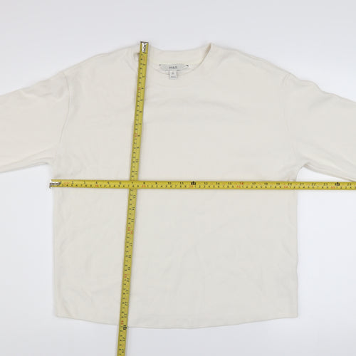 Marks and Spencer Women Ivory Long Sleeve Pullover Sweatshirt Size 10