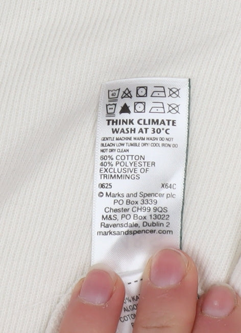 Marks and Spencer Women Ivory Long Sleeve Pullover Sweatshirt Size 10