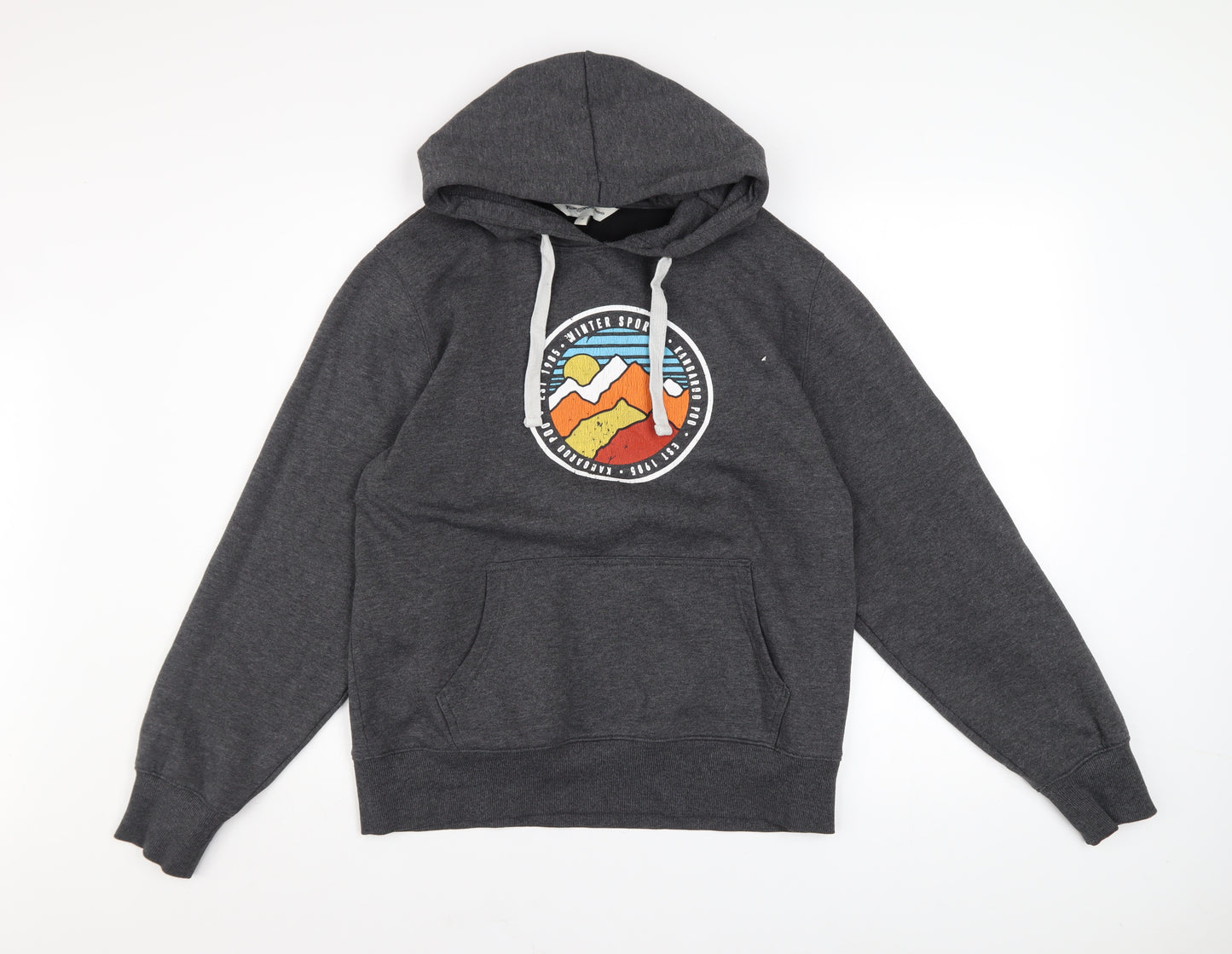 Kangaroo Poo Men's Grey Pullover Hoodie M Outdoor Graphic