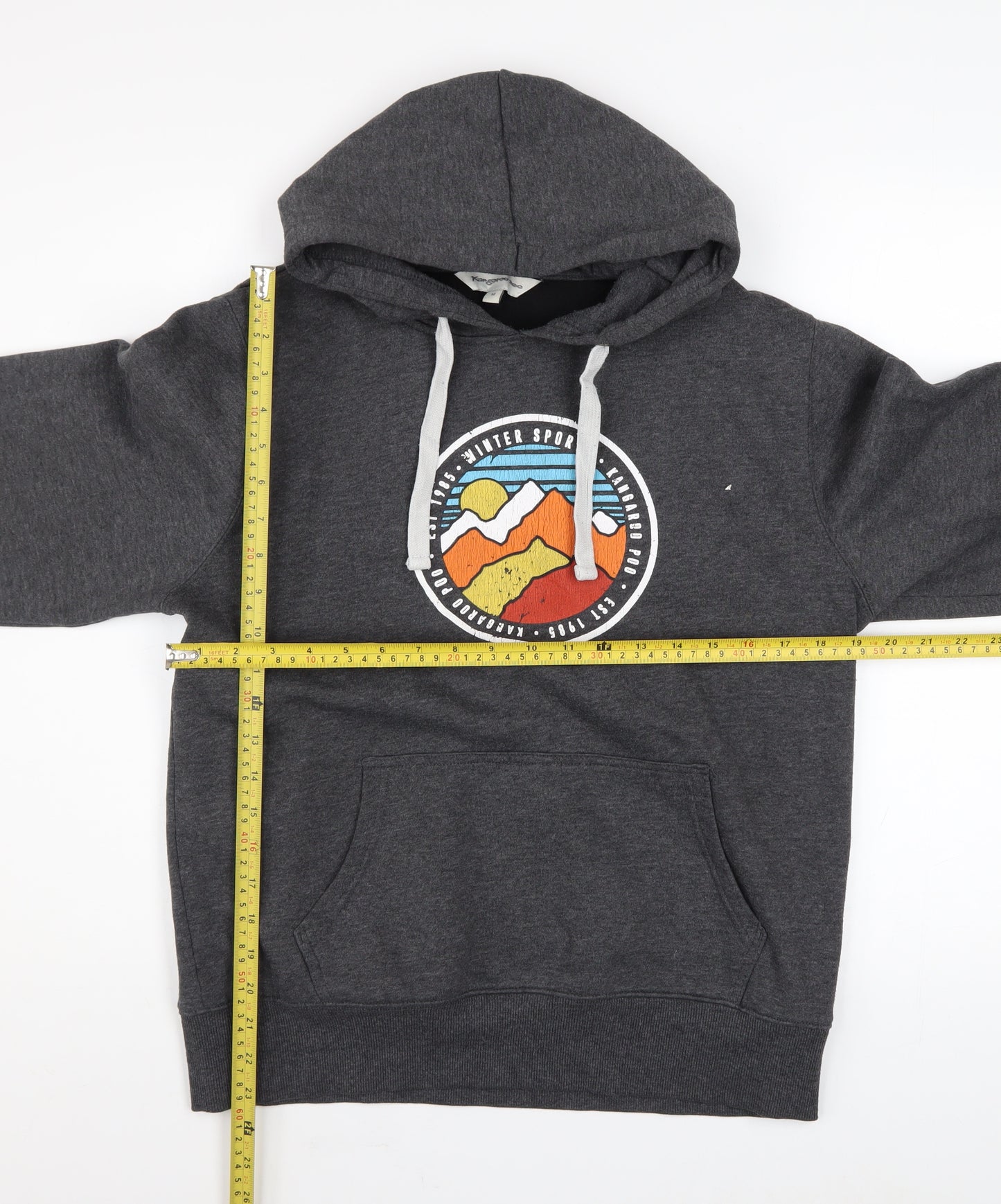 Kangaroo Poo Men's Grey Pullover Hoodie M Outdoor Graphic