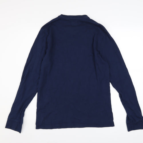 Levi's Men's Blue Cotton Long Sleeve Crew Neck Casual Top Size S