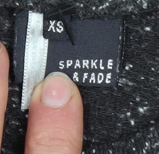 Sparkle & Fade Womens Grey XS Boat Neck Knit Zip Back Jumper