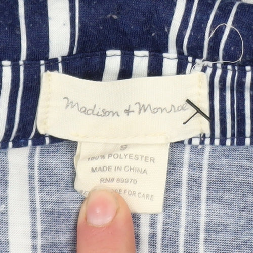 Madison & Monroe Women's Blue Striped Long Sleeve Button-Up Shirt Size S
