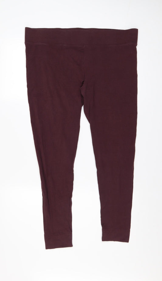 Marks and Spencer Women's Brown Ankle Leggings Size 18 Long