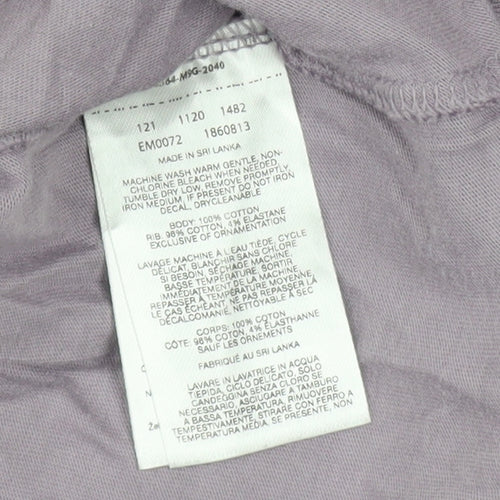 Columbia Men Purple Long Sleeve Cotton Outdoor Graphic Top Size S