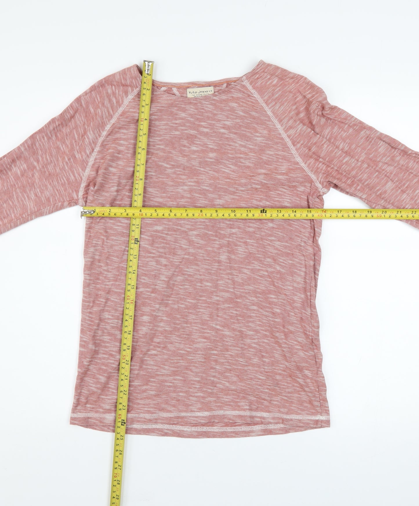 Nudie Jeans Co Men’s Pink Long Sleeve Organic Cotton Top XS