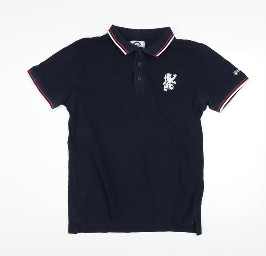 Lambretta Men’s Blue Cotton Polo Shirt Size L Classic Logo