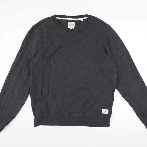 Jack Wills Men's Grey Cotton Crew Neck Pullover Sweatshirt M