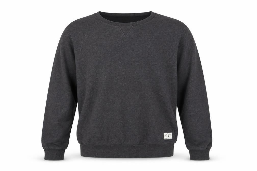 Front view of Jack Wills Men's Grey Cotton Crew Neck Pullover Sweatshirt M