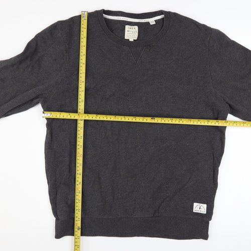 Jack Wills Men's Grey Cotton Crew Neck Pullover Sweatshirt M