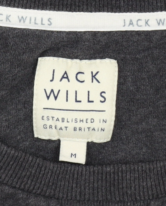 Jack Wills Men's Grey Cotton Crew Neck Pullover Sweatshirt M