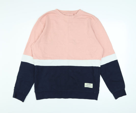 Pull & Bear Men's Multicoloured L Crew Neck Cotton Sweatshirt