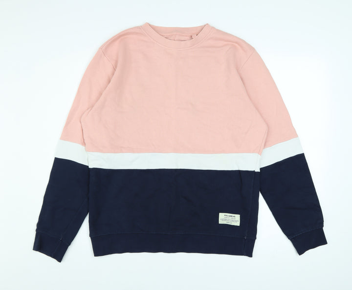 Pull & Bear Men's Multicoloured L Crew Neck Cotton Sweatshirt