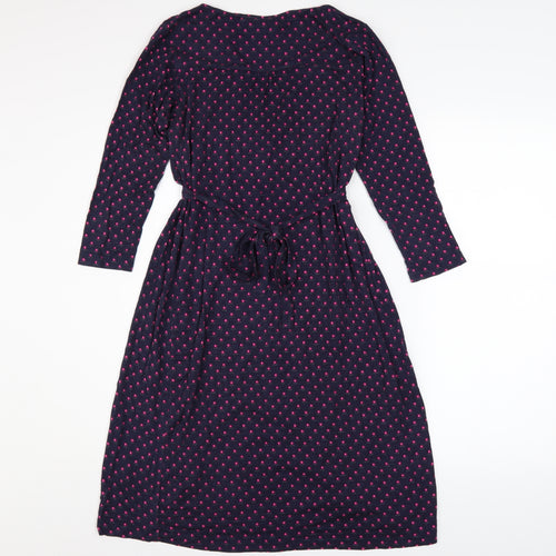 JoJo Maman Bébé Women’s Blue Polka Dot Wrap Midi Maternity Dress S