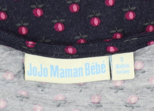 JoJo Maman Bébé Women’s Blue Polka Dot Wrap Midi Maternity Dress S