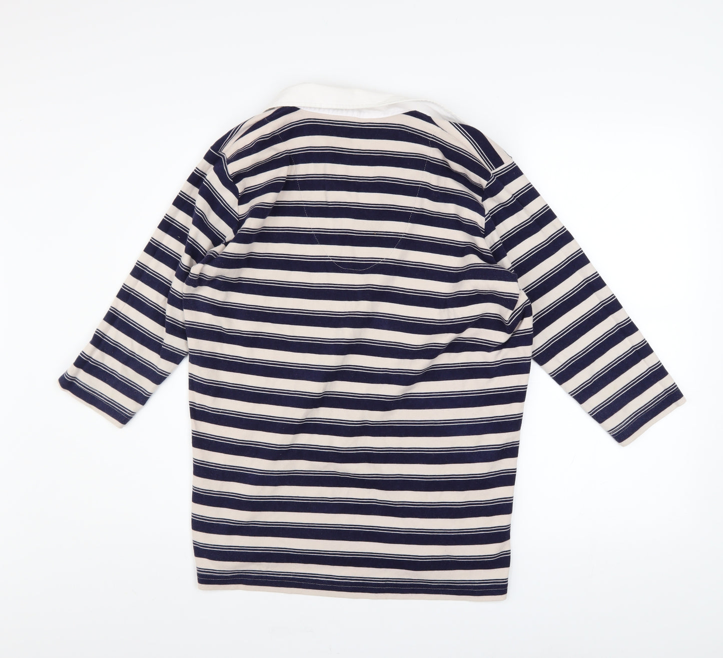 Essentials Women Navy Stripe Cotton Pullover Hoodie Size 16