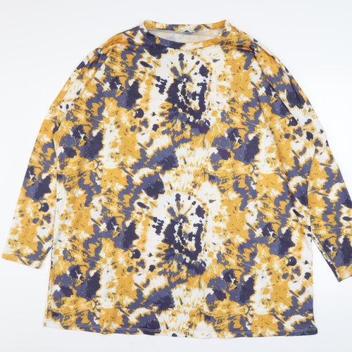 ASOS Design Women's Multicoloured Long Sleeve Tie-Dye Pullover Sweatshirt UK 14 Polyester