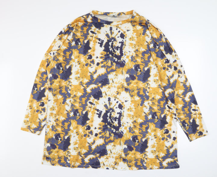 ASOS Design Women's Multicoloured Long Sleeve Tie-Dye Pullover Sweatshirt UK 14 Polyester