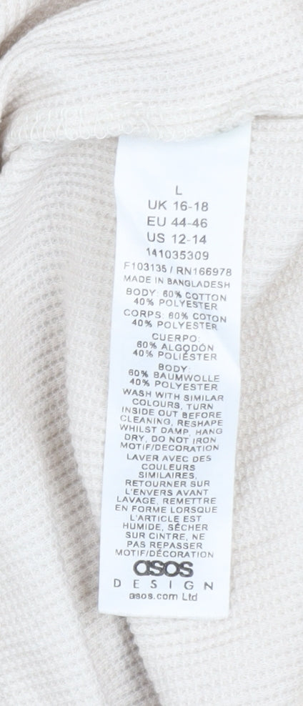 ASOS DESIGN Women’s Beige Leopard Raglan Jumper L