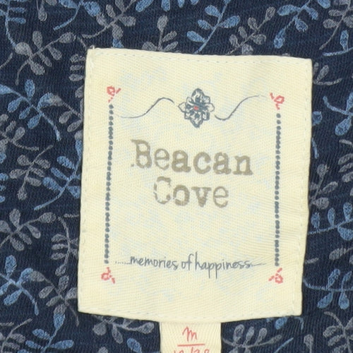 Beacan Cove Women Blue Floral Cotton A-Line Dress Size 12