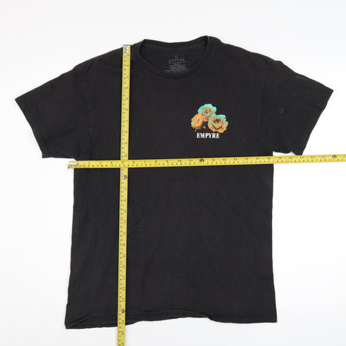 Empyre Men's Black Graphic Rose Print T-Shirt Size M