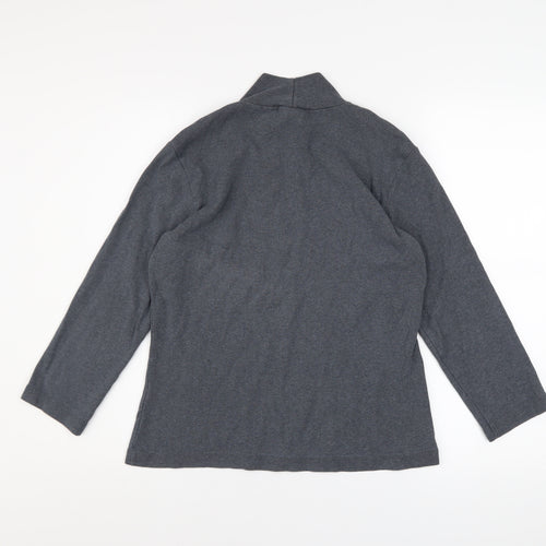 Lands' End Women's Grey Roll Neck Cotton Jumper Size S 6-8