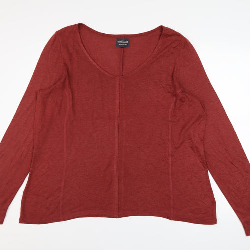 Next Women Red Pullover Hoodie UK 20 Acrylic Wool Blend Long Sleeve