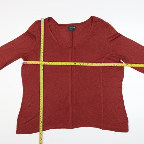 Next Women Red Pullover Hoodie UK 20 Acrylic Wool Blend Long Sleeve