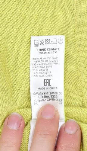 Marks and Spencer Women’s Yellow Roll Neck Jumper Size 6 Lightweight Knit