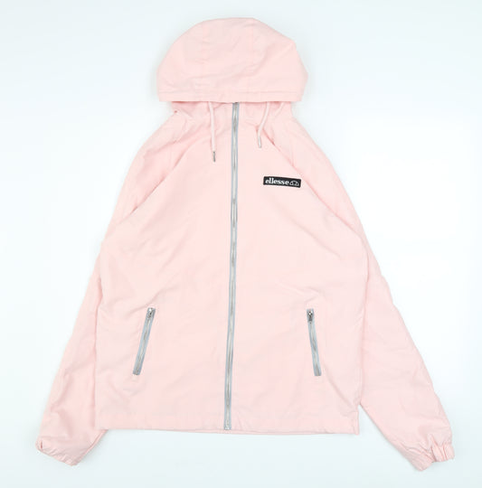 Ellesse Womens Pink Hooded Windbreaker Jacket Size 10