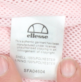Ellesse Womens Pink Hooded Windbreaker Jacket Size 10
