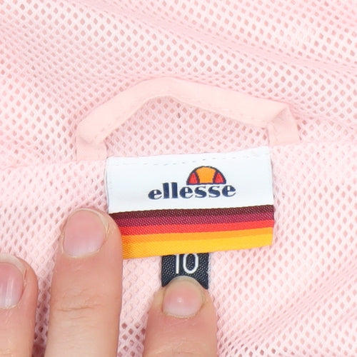 Ellesse Womens Pink Hooded Windbreaker Jacket Size 10