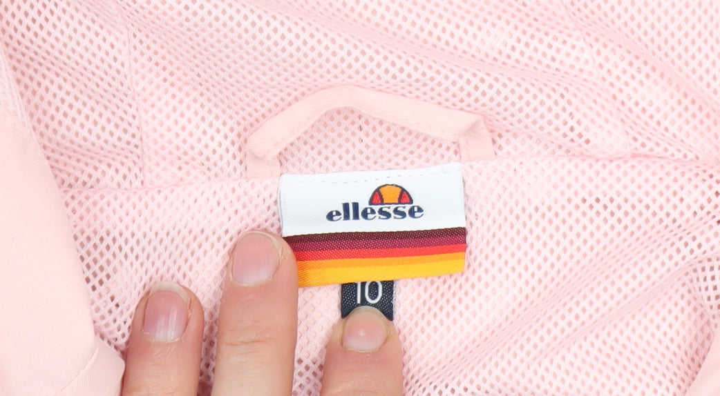 Ellesse Womens Pink Hooded Windbreaker Jacket Size 10
